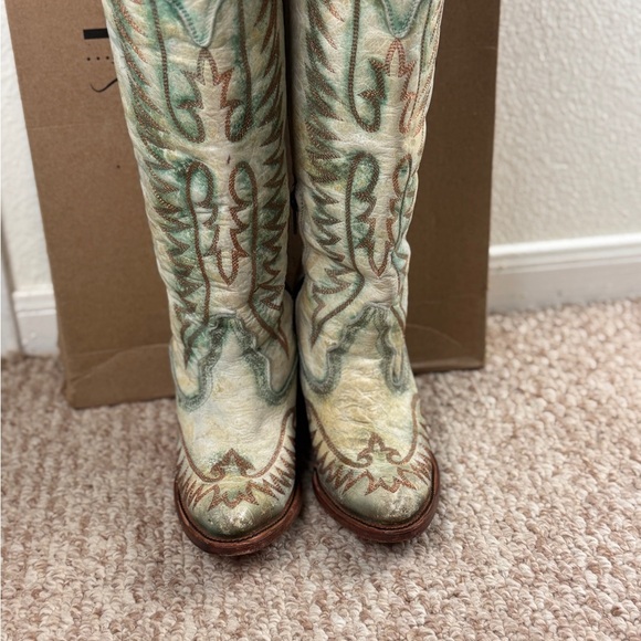 Corral Turquoise and Brown Western Boots Size 7M - Picture 2 of 11